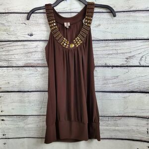 KIWI XL Brown Tunic Top